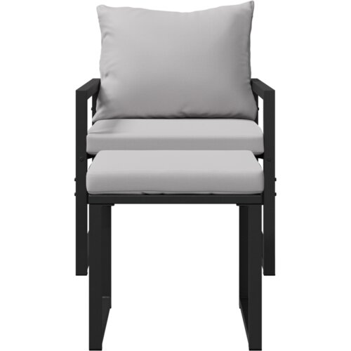 VidaXL Sjedeća garnitura za vrt 4 pcs Crna 61 x 72.5 x 71 cm Čelik Slike