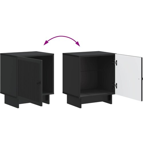  Noćni ormar 2 pcs Crna 43 x 34,5 x 50 cm Konstruirano drvo Slike