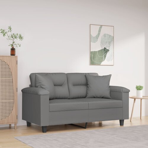 vidaXL Dvosjed s jastucima tamnosivi 120 cm od mikrovlakana Cijene