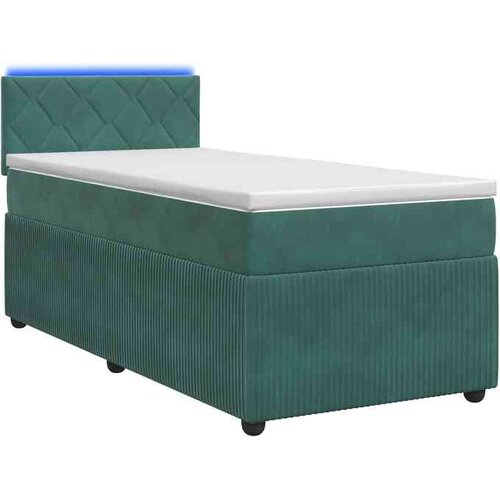 vidaXL Boxspring krevet s madracem Tamnozelena 90 x 200 cm Baršun - Tamnozelena 90 x 200 cm Dizajn s rombovima Cene