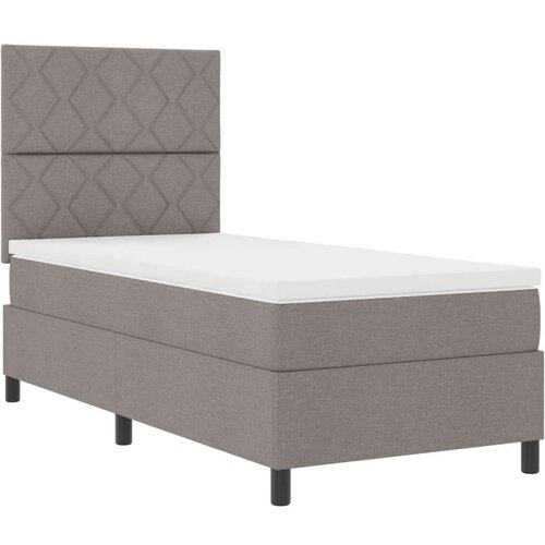 vidaXL Postelja s škripcem z vzmetnico taupe 100x200 cm tkanina, (22083827) Cene