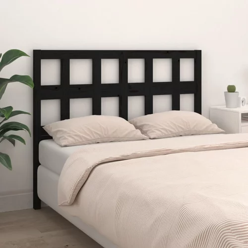  Uzglavlje za krevet crni 145,5 x 4 x 100 cm od masivne borovine