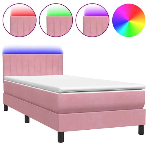 Box spring krevet s madracem ružičasti 80 x 220 cm bar&amp;scaron;unasti Slike