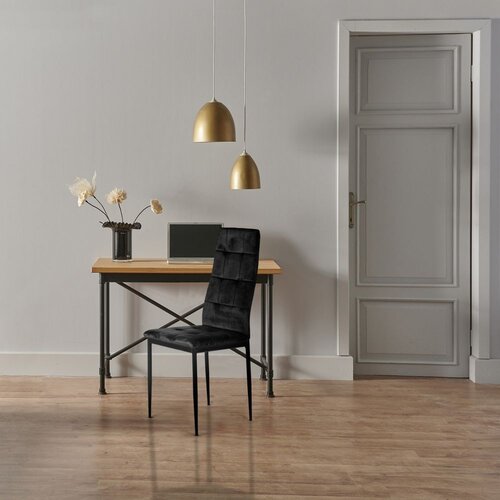  Set od 4 crne bar&amp;scaron;unaste stolice za blagovaonicu i dnevni boravak ModernHome Slike