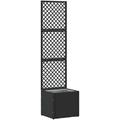  Vrtni re&amp;scaron;etkasti saksija Crna 35 x 30 x 135 cm Metal Slike