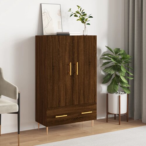 The Living Store Visoka omara rjavi hrast 69,5x31x115 cm inženirski les - Visoka Omarica, (21430399) Slike
