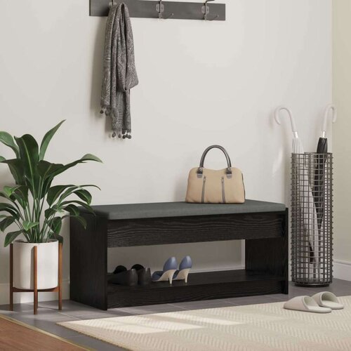  Klupa za hodnik s jastukom Crni hrast 100 x 38 x 46 cm Cijene