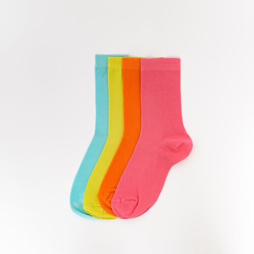 BOX SOCKS Čarape za devojčice 4/1 plave, žute, narandžaste i roze Cene