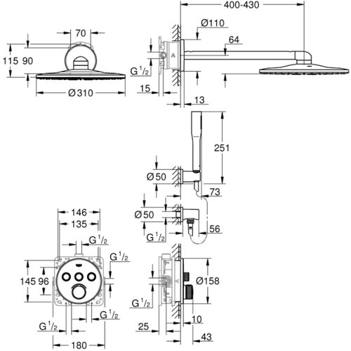 Grohe Smartcontrol ugradni tu&amp;scaron; set 34709000 Slike