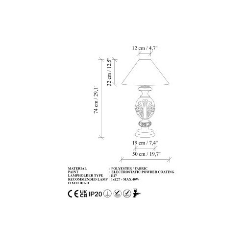 Opviq ELEGANZE-5315 greenwhite table lamp Slike