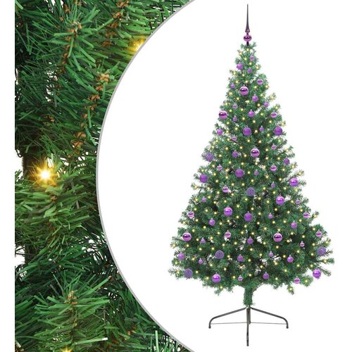 vidaXL Umjetna preddekorirana božićna jelka Zelena 210 cm PVC, (5000072759) Cene