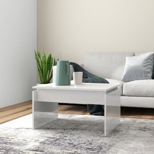  Stolić za kavu visoki sjaj bijeli 68 x 50 x 38 cm od iverice Cijene