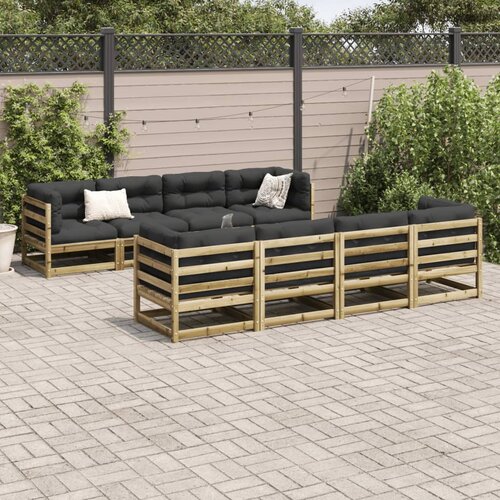  9-dijelni set vrtnih sofa od impregnirane borovine Slike