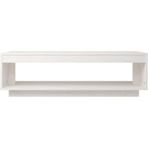 VidaXL stolić za kavu bijeli 110 x 50 x 33,5 cm od masivne borovine Slike