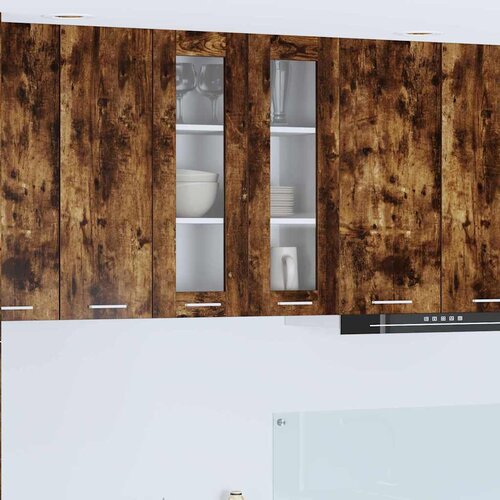 VidaXL viseći ormarić s policom riga dimljeni hrast 60 x 31 x 80 cm Slike