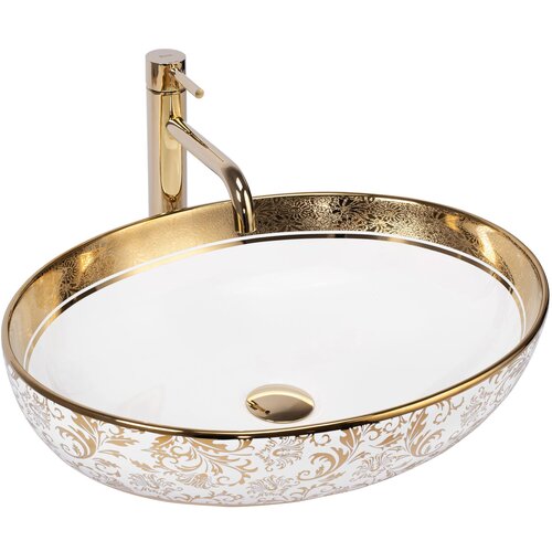 Rea Umivalnik na podstavku Margot White/Gold Slike