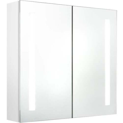 vidaXL LED kopalniška omarica z ogledalom sijoče bela 62x14x60 cm, (20580167) Cene