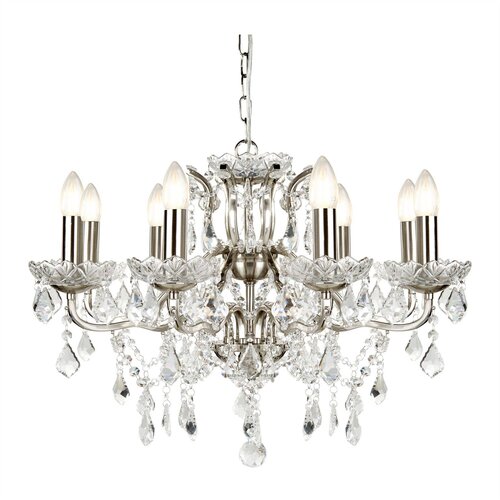 Searchlight Paris Lestenec z 8 lučmi, satenasto srebrn zaključek, E14, (22101274) Cene