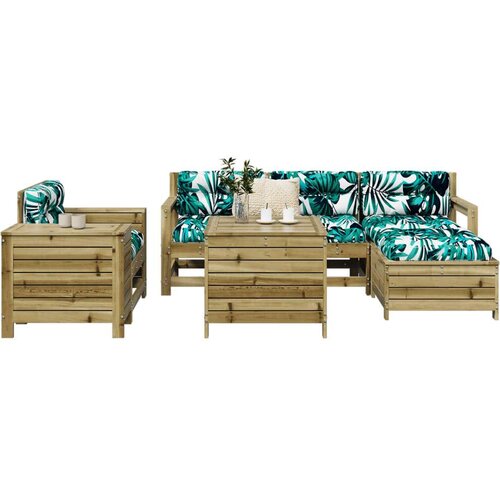  7-dijelni set vrtnih sofa od impregnirane borovine Slike