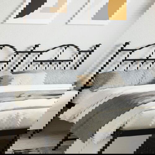 vidaXL Metalno uzglavlje crno 180 cm Cene