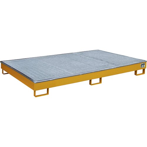 eurokraft pro Regalna talna kadica z vstavkom iz PE, z rešetko, 240 l, DxŠxV 2165 x 1315 x 230 mm, oranžne barve Cene