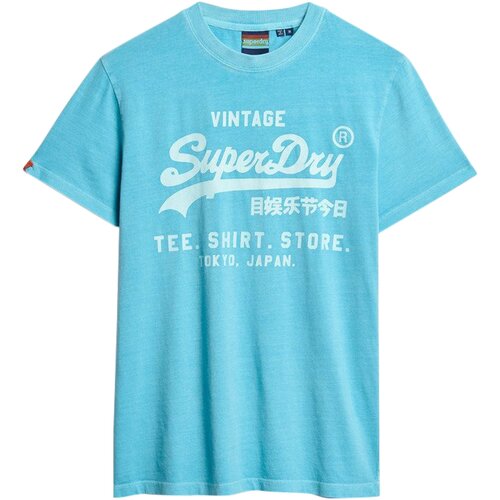 Superdry Majice s kratkimi rokavi 261040 Modra Slike