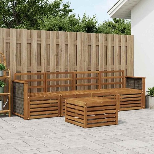  Set vanjskih sofa 5 kom. Prirodna Čvrsto drvo akacije Smeđa Cene