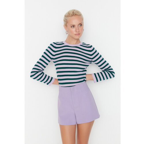 Trendyol Lilac Striped Knitwear Sweater Slike