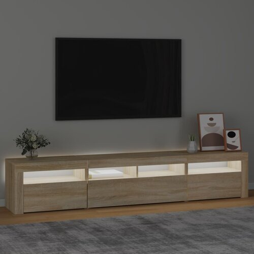  ormarić s LED svjetlima boja hrasta sonome 210x35x40 cm Slike
