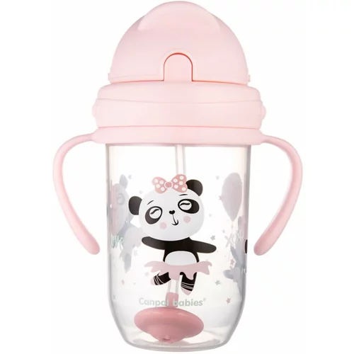 Canpol Exotic Animals Non-Spill Expert Cup Pink šalica sa slamkom za piće bez prolijevanja 270 ml za djecu
