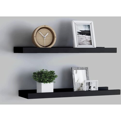 VidaXL Zidne police za fotografije 2 kom crne 40 x 9 x 3 cm MDF Slike