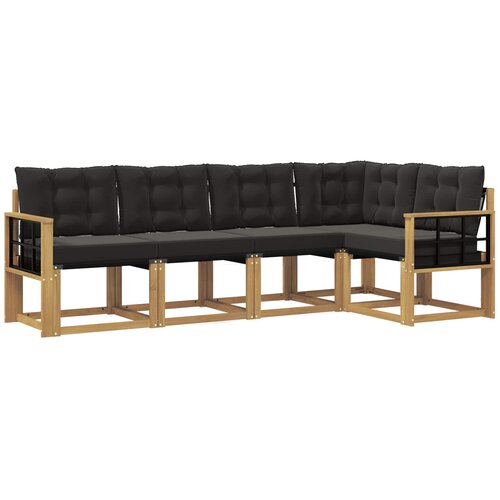 vidaXL Zunanja garnitura za sedenje z blazino 5 pcs Bela in črna, (5000279983) Cene