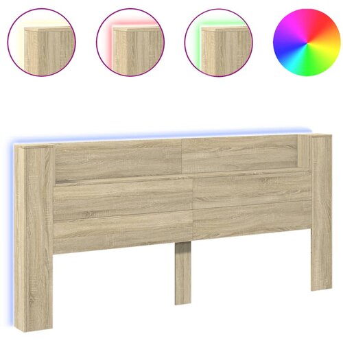  za uzglavlje LED boja hrasta sonome 220x16,5x103,5 cm Slike