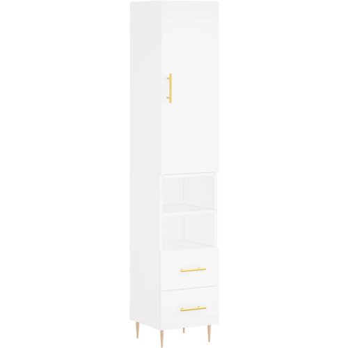 Maison Chic Visoka omara - Komoda - Predalnik bela 34,5x34x180 cm inženirski les, (21720598) Cene
