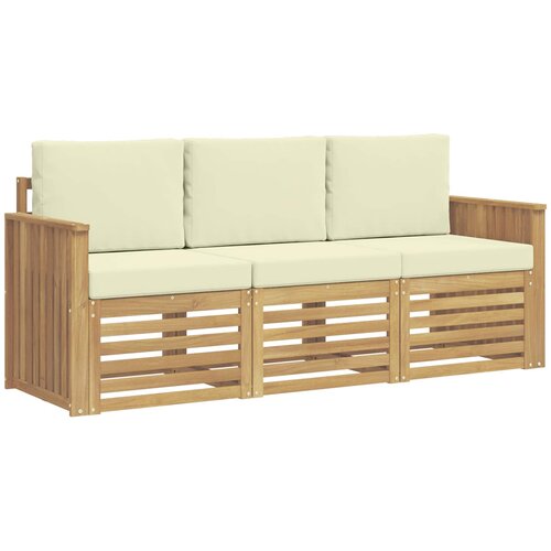  Setovi sofa 3 kom. Bijela i krem Poliester Slike