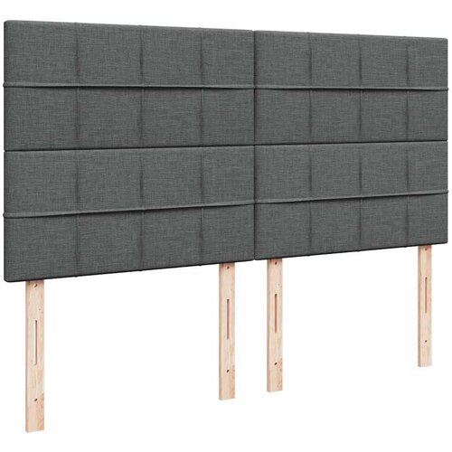 VidaXL Otomanski krevet s madracem tamnosivi 160x200cm od tkanine Slike