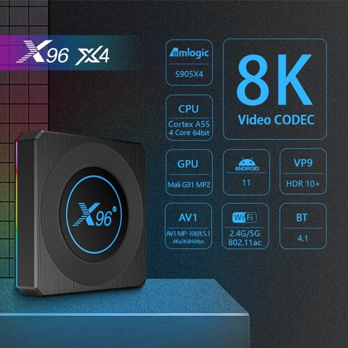 Amedia x96 X4 4GB/64G S905X4 WiFi 2.4/5GHz Android 11 KODI Slike