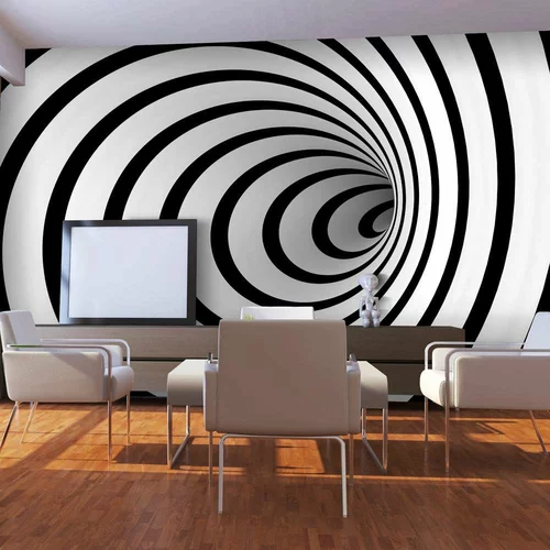  tapeta - Black and white 3D tunnel 450x270