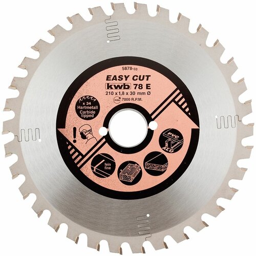 KWB Easy-Cut rezni disk za cirkular 210x30, 34Z, HM, univerzalni Slike
