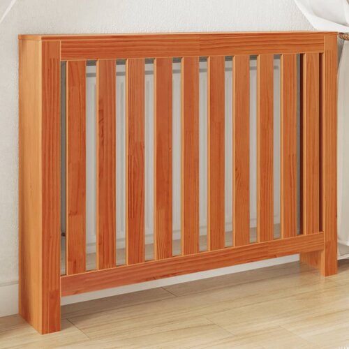 vidaXL Pokrov za radiator voščeno rjav 108,5x19x84 cm trdna borovina Cene