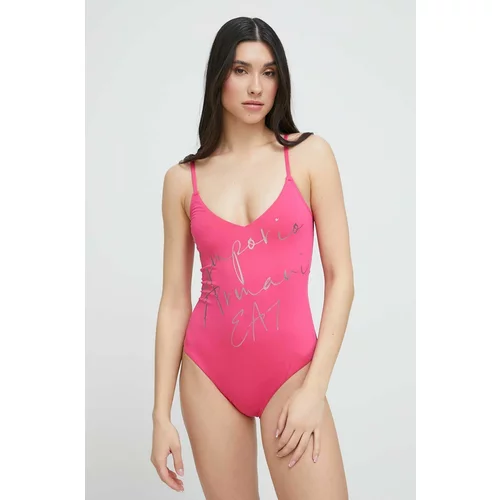 Ea7 Emporio Armani Jednodijelni kupaći kostim boja: ružičasta, mekane košarice