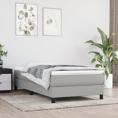VidaXL Vzmetnica z žepkasto vzmetjo svetlo siva 80x200x20 cm blago Slike