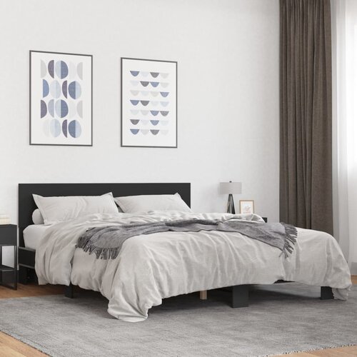Furnova Posteljni okvir črn 160x200 cm inženirski les in kovina, (21939889) Slike