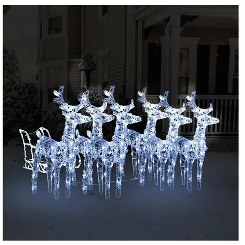  Božični jeleni s sanmi 320 LED lučk iz akrila