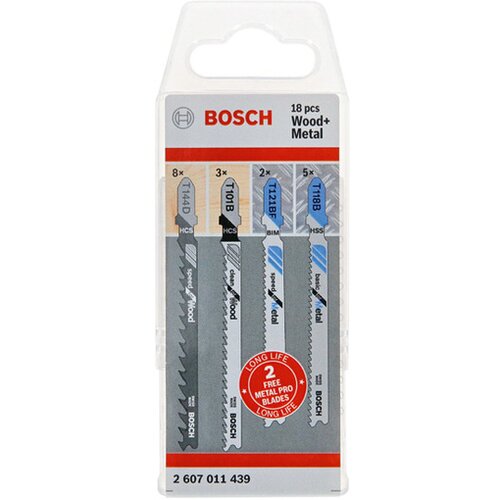 Bosch Komplet listova ubodne testere za drvo i metal sa T držačem 18 kom 2607011439 Cene