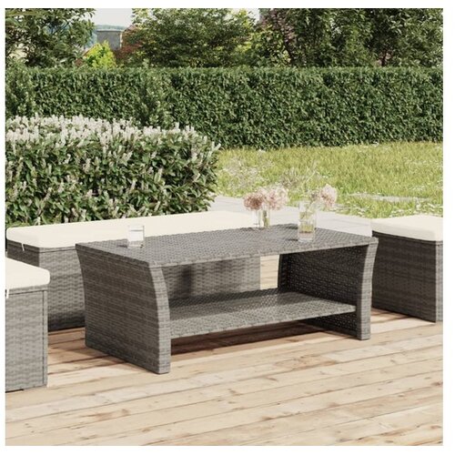  Klubska mizica siva 100x50x40 cm poli ratan Cene