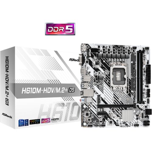 AsRock MB H610M-HDV/M.2+ D5 Intel H610, 2xDDR5, VGA,HDMI,DP micro ATX, H610M-HDV/M.2PLUSD5 Cijene