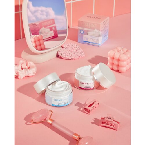 Eveline Cosmetics Cream Shot Hyaluronic Acid intenzivno vlažilna krema za suho do zelo suho kožo 50 ml Slike