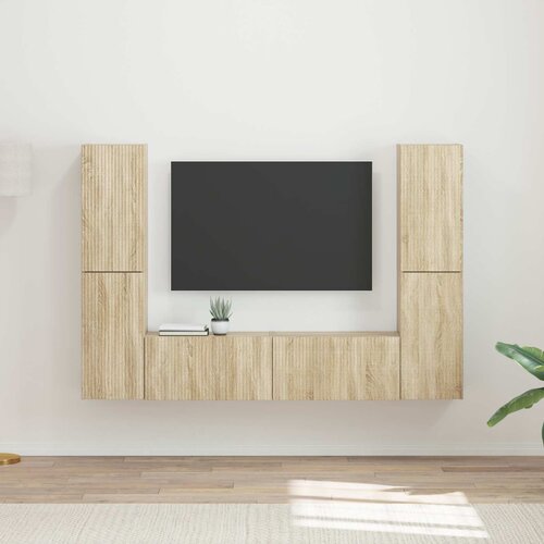  Set TV komoda 6 pcs Sonoma hrast Konstruirano drvo Cijene