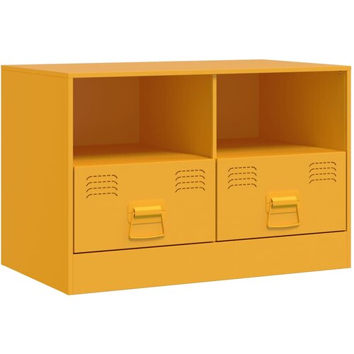Maison Chic TV omarica - TV stojalo - Televizijska omarica gorčično rumena 67x39x44 cm jeklo, (21700219) Slike